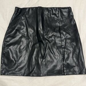 Leather mini skirt